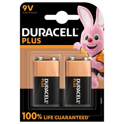 Batterier Duracell Plus 9V alkaliskt 20st/kolli