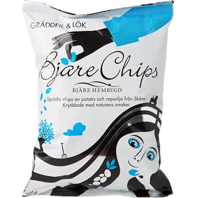 Bjäre Chips Gräddfil & Lök 40g påsar/20st