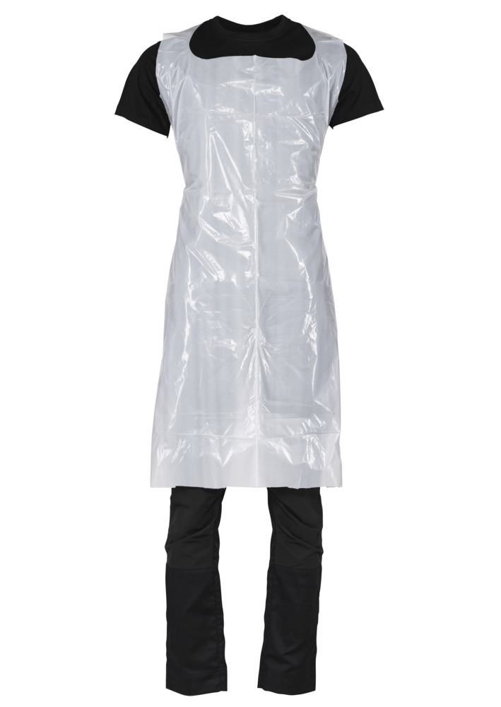 Plastförkläde PE vit 1300x850x0,035mm 50st/fp