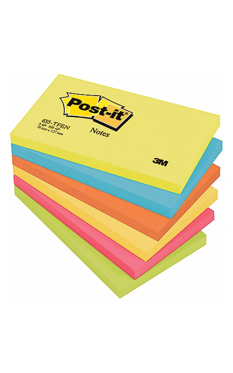 Post-it Energetic Rainbow 76x127mm 6st/fp