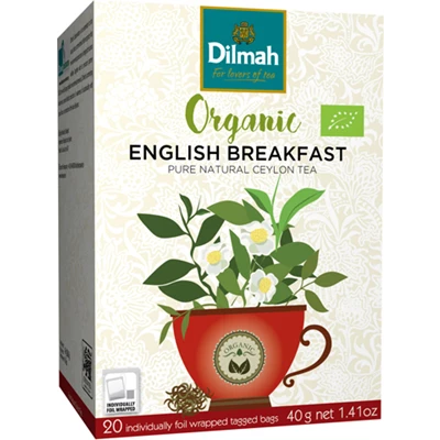 Te Dilmah Organic English Breakfast 20st/fp