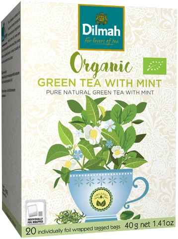 Te Dilmah Organic Grönt Te Mint 20st/fp