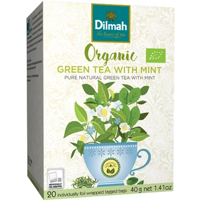 Te Dilmah Organic Grönt Te Mint 20st/fp