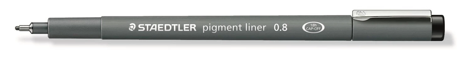 Penna Fiber Fineliner pigment 0,8mm svart
