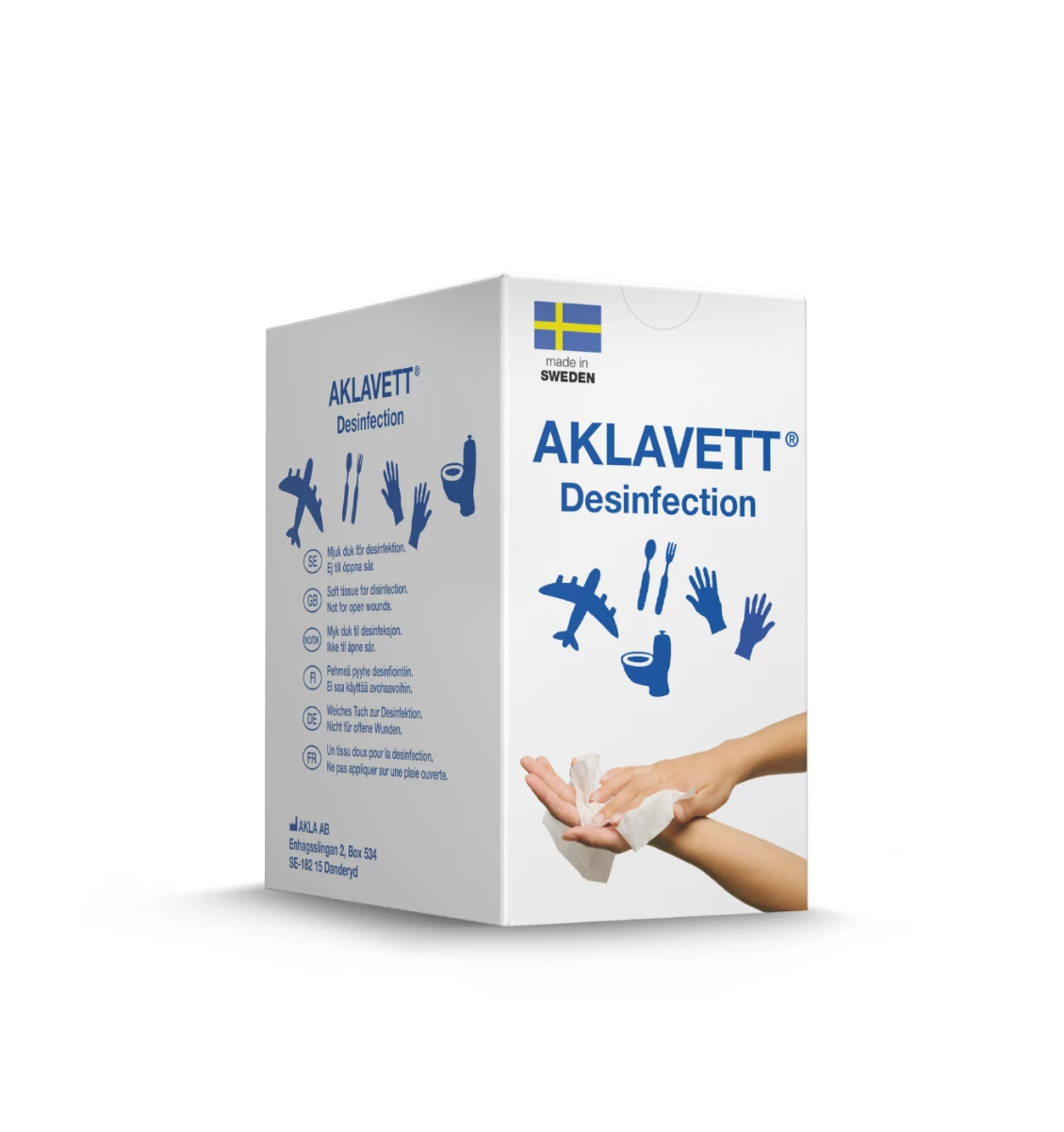 Desinfektionsduk våtservett 70% Aklavett 20-pack