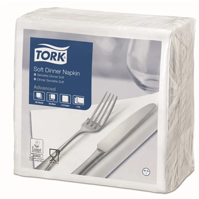 Servett Tork 3-lags 39x39cm Vit 1200st/kolli