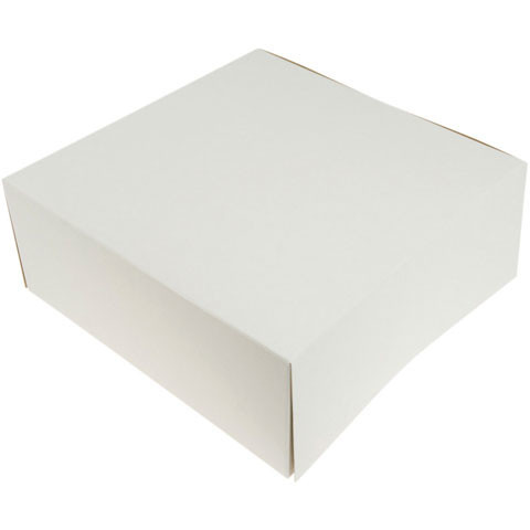 Bakelsekartong 25x25x10cm vit/brun 200st