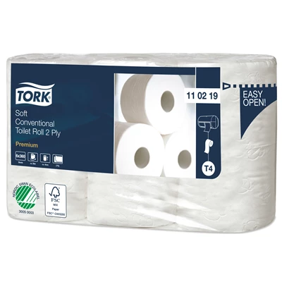 Toalettpapper Tork Premium T4 50m 2-lag 42rl/kolli