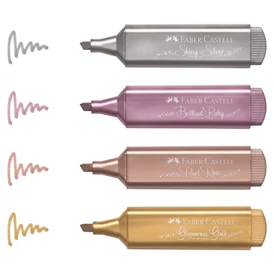 Överstrykningspenna Faber-Castell Metallic 4-set