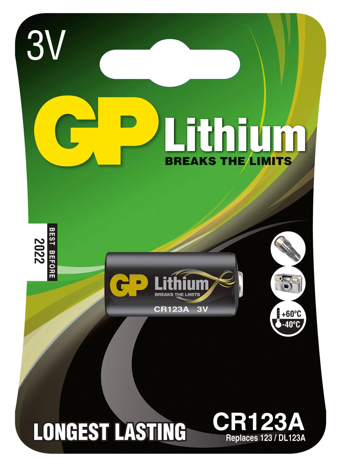 Batteri GP Litium CR123A