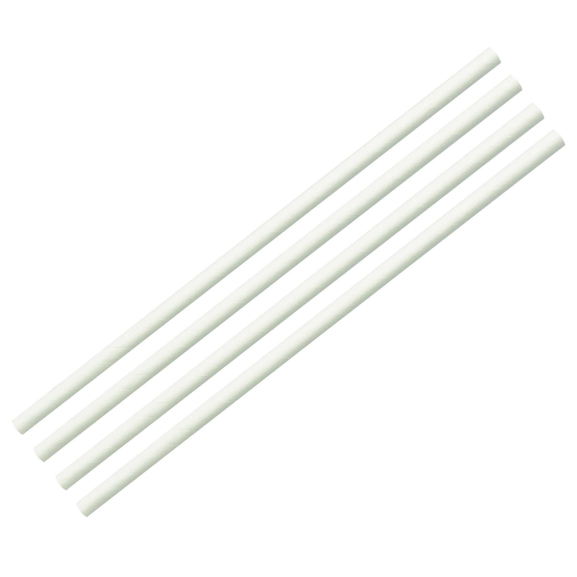 Sugrör i papper 20cm Ø6mm 100st Vit