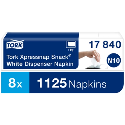 Dispenserservett Tork N10 X-nap 1-lag 9000st/kolli