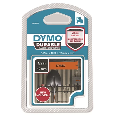 Märktejp Dymo D1 Durable 5,5 m svart/vit