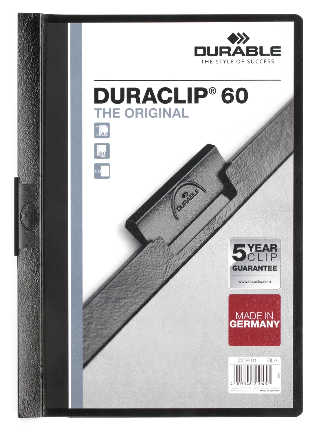 Klämmapp Duraclip 60 ark svart