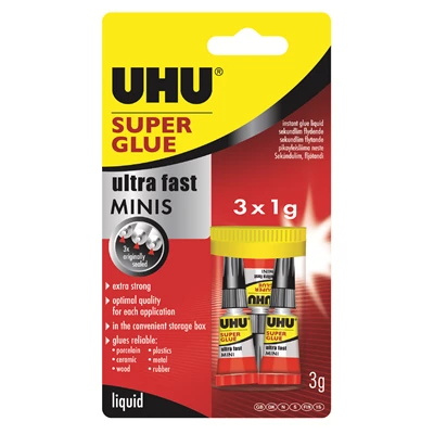 Snabblim UHU Super Ultra Fast Minis 3x1 g