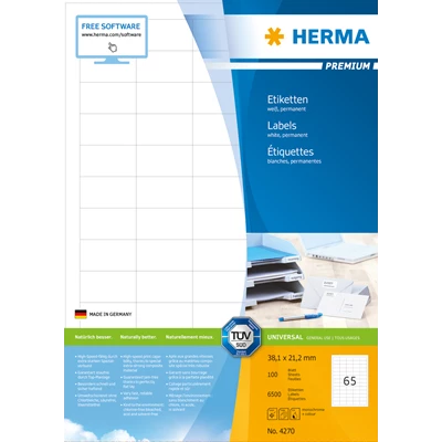 Etikett Herma Premium 38,1x21,2mm 6500st/fp