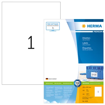 Etikett Herma Premium 210x297mm 100st/fp