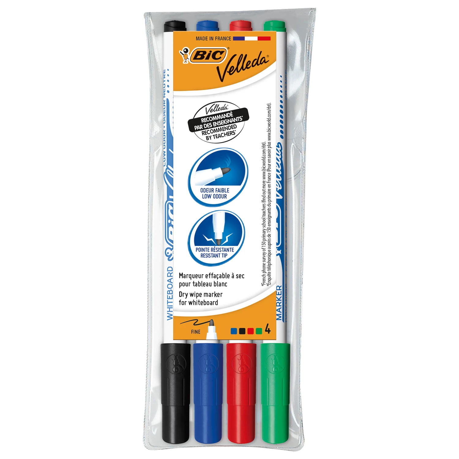 Whiteboardpenna Bic Velleda Fine 4-pack 4 färger