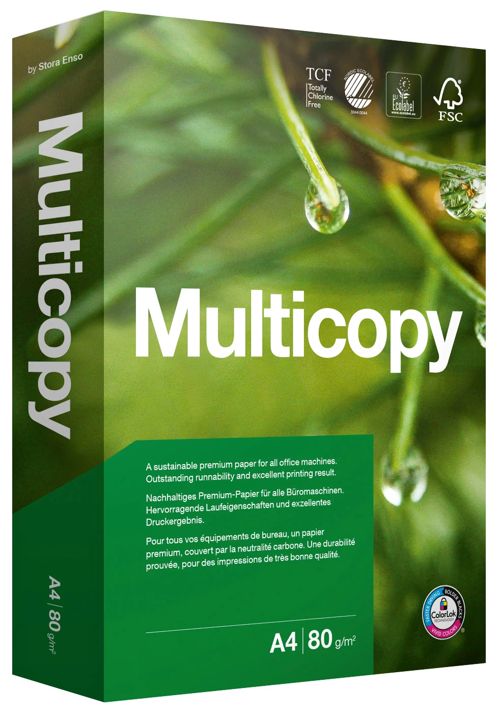 Kopieringspapper MultiCopy A4 ohålat 80g 500st/fp