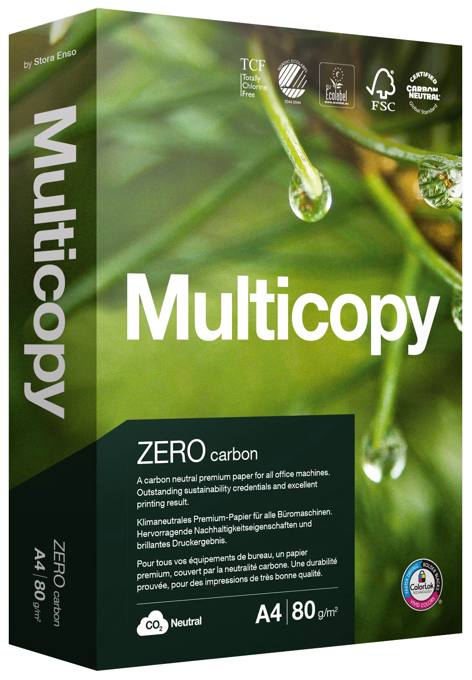 Kopieringspapper MultiCopy Zero A4 hålat 80g 500st