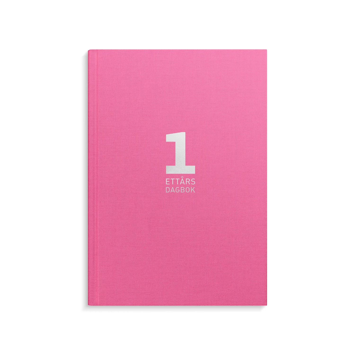 1-årsdagbok rosa linnetextil