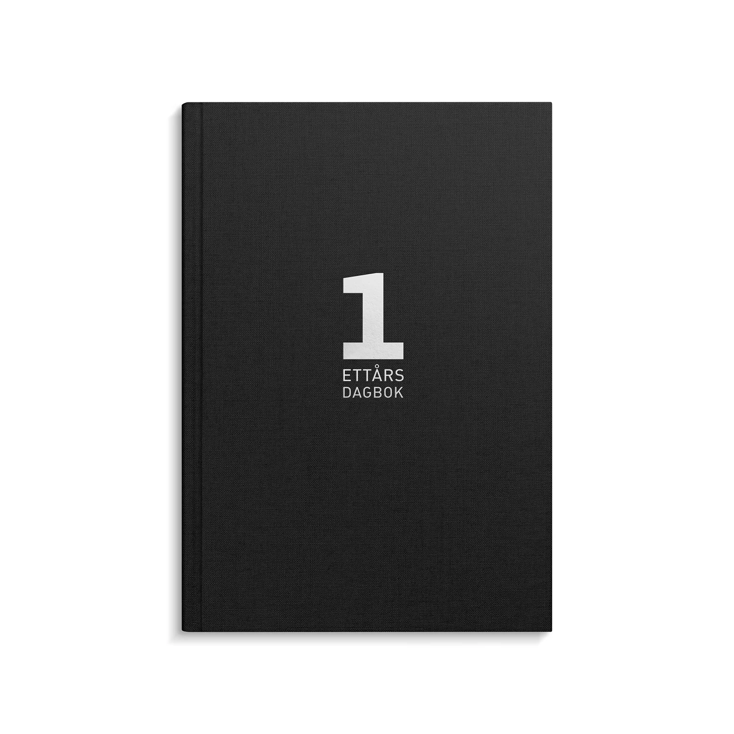 Dagbok 1-års svart linnetextil 142x205 mm