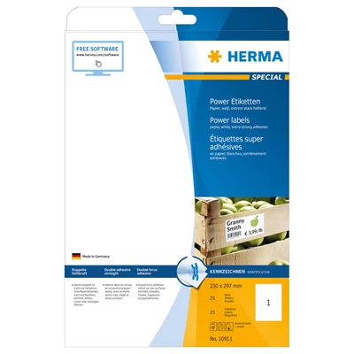 Etikett Herma Power 210x297mm 25st/fp