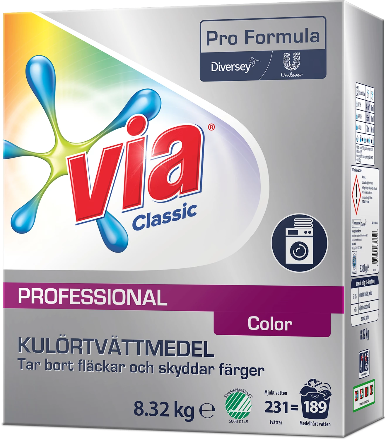 Tvättmedel Via Professional Plus Color 8,32kg