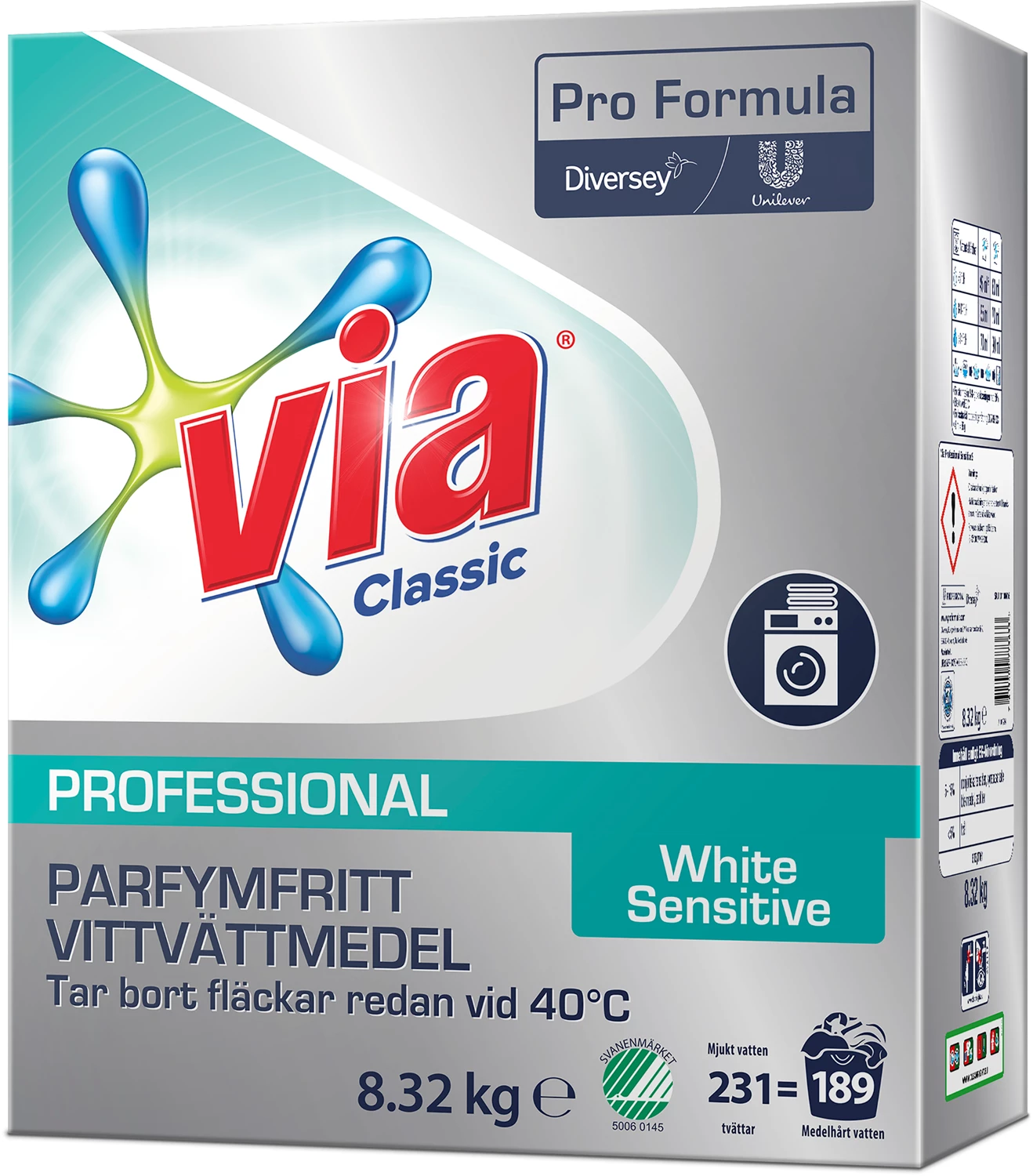 Tvättmedel Via ProFormula.Sensitive S 8.32Kg