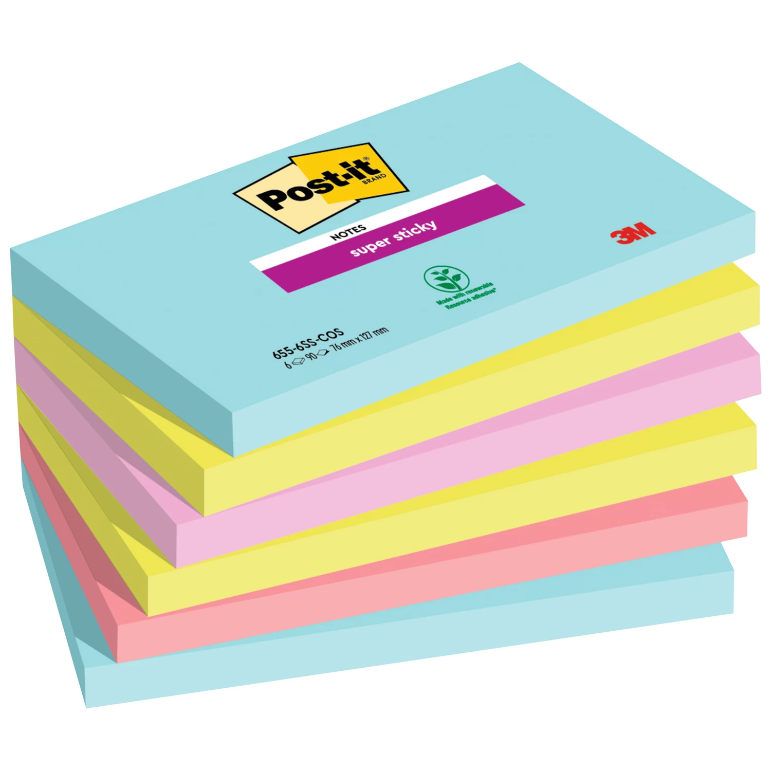 Post-it Super Sticky Cosmic 76x127 mm 6st/fp