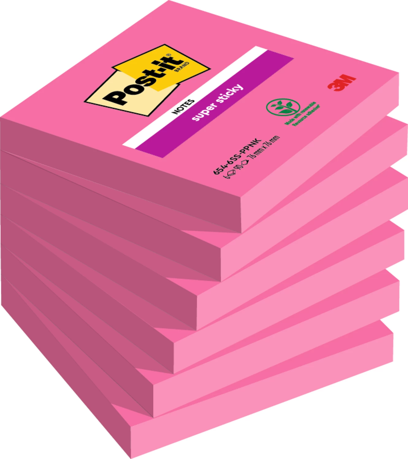 Post-it Super Sticky 76x76 mm Rosa 6st/FP