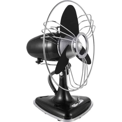 Bordsfläkt Ø 30 cm Retro Svart Metall