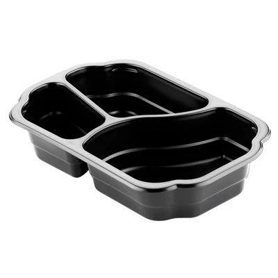 Enportionsform Duni PP 3-fack Svart 246st