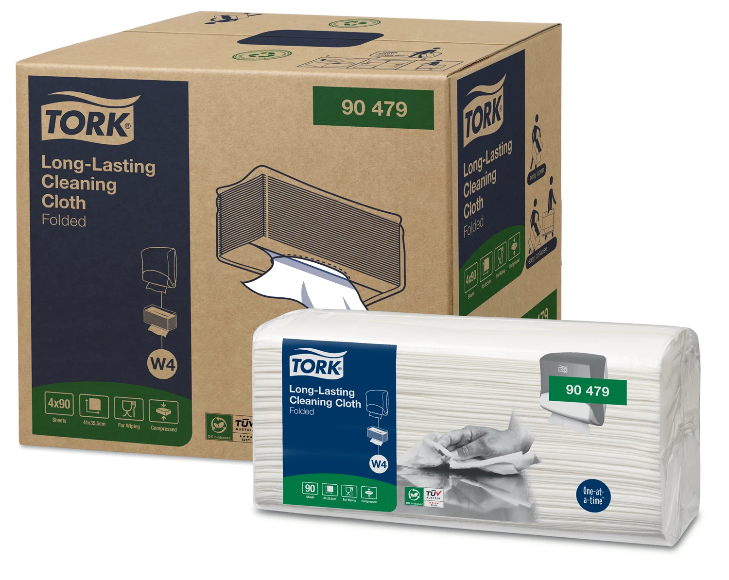 Torkduk 41x35,5cm Sensitive W4 Vit 90st 4fp/kolli
