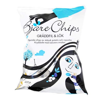 Chips Bjäre Gräddfil & Lök 200g 18st/kolli