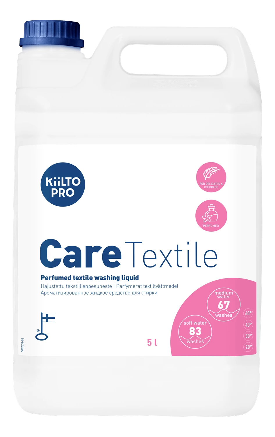 Tvättmedel Kiilto Pro Care Liquid Textil 5 L 3/fp