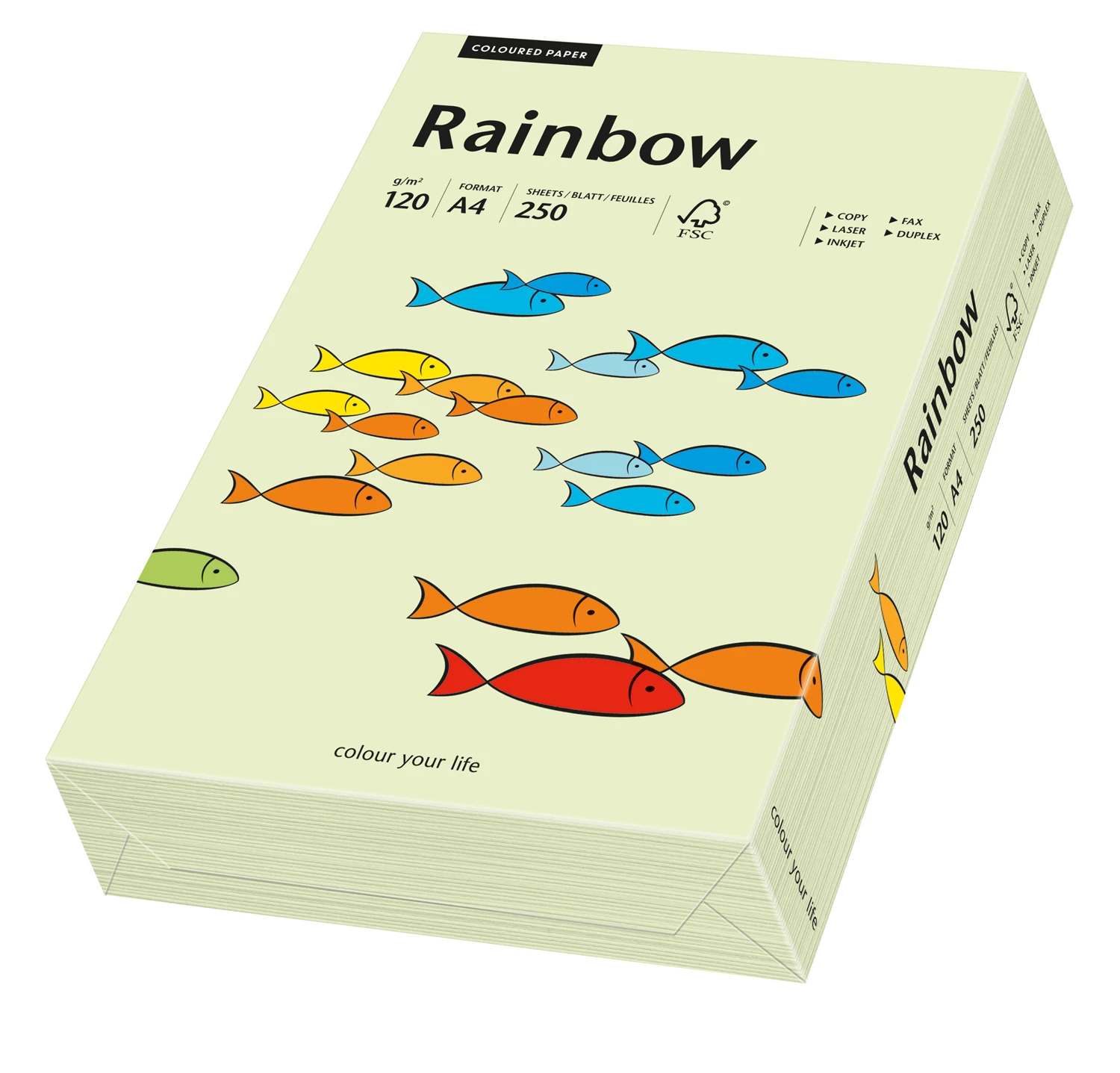 Papper Rainbow A4 120g Ljusgrön 250st/fp