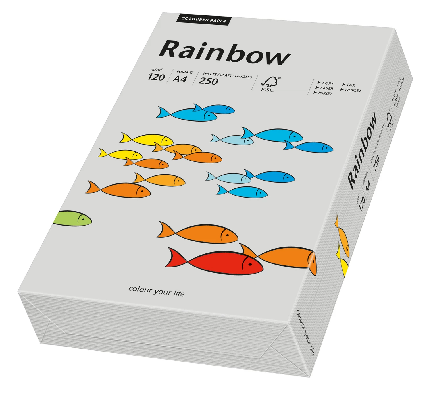 Papper Rainbow A4 120g Grå 250st/fp