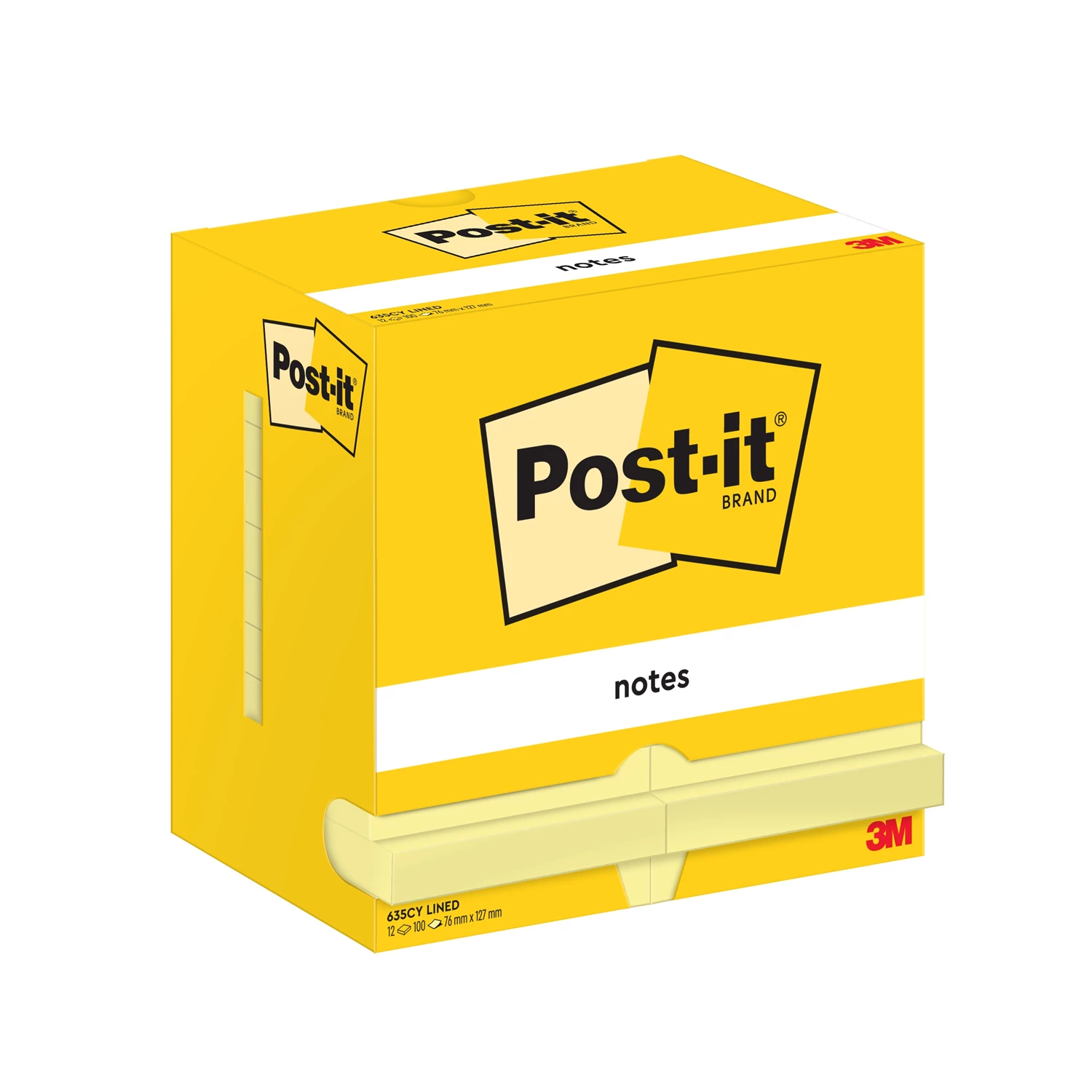 Post-it Canary Gul 76x127 mm Linjerat 12st/FP