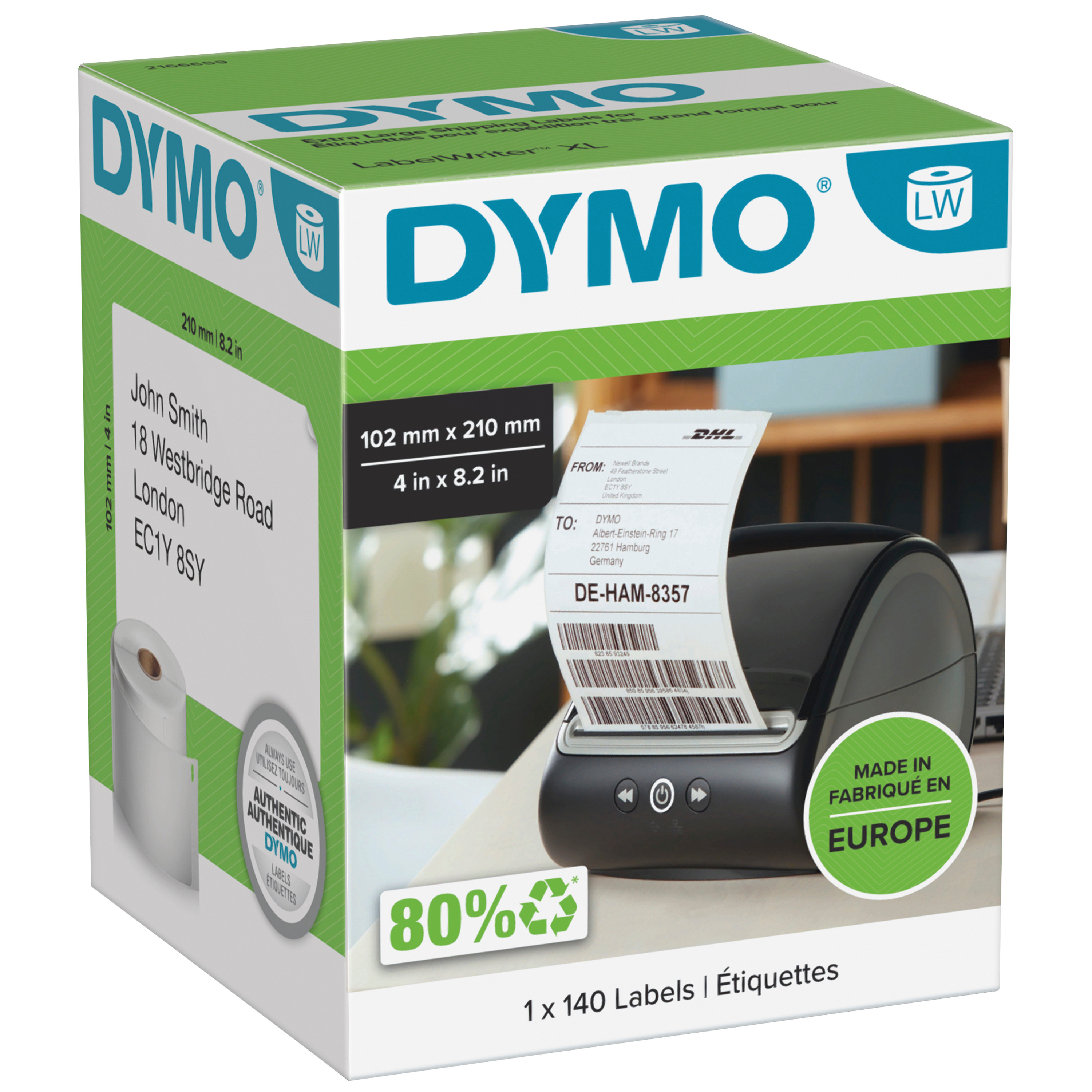 Etikett Dymo LW 102x210mm