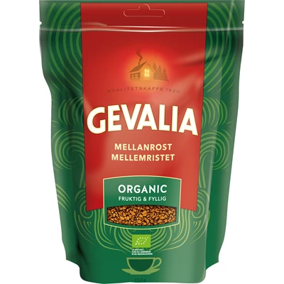 Snabbkaffe Gevalia Organic Mellanrost 150g 6st