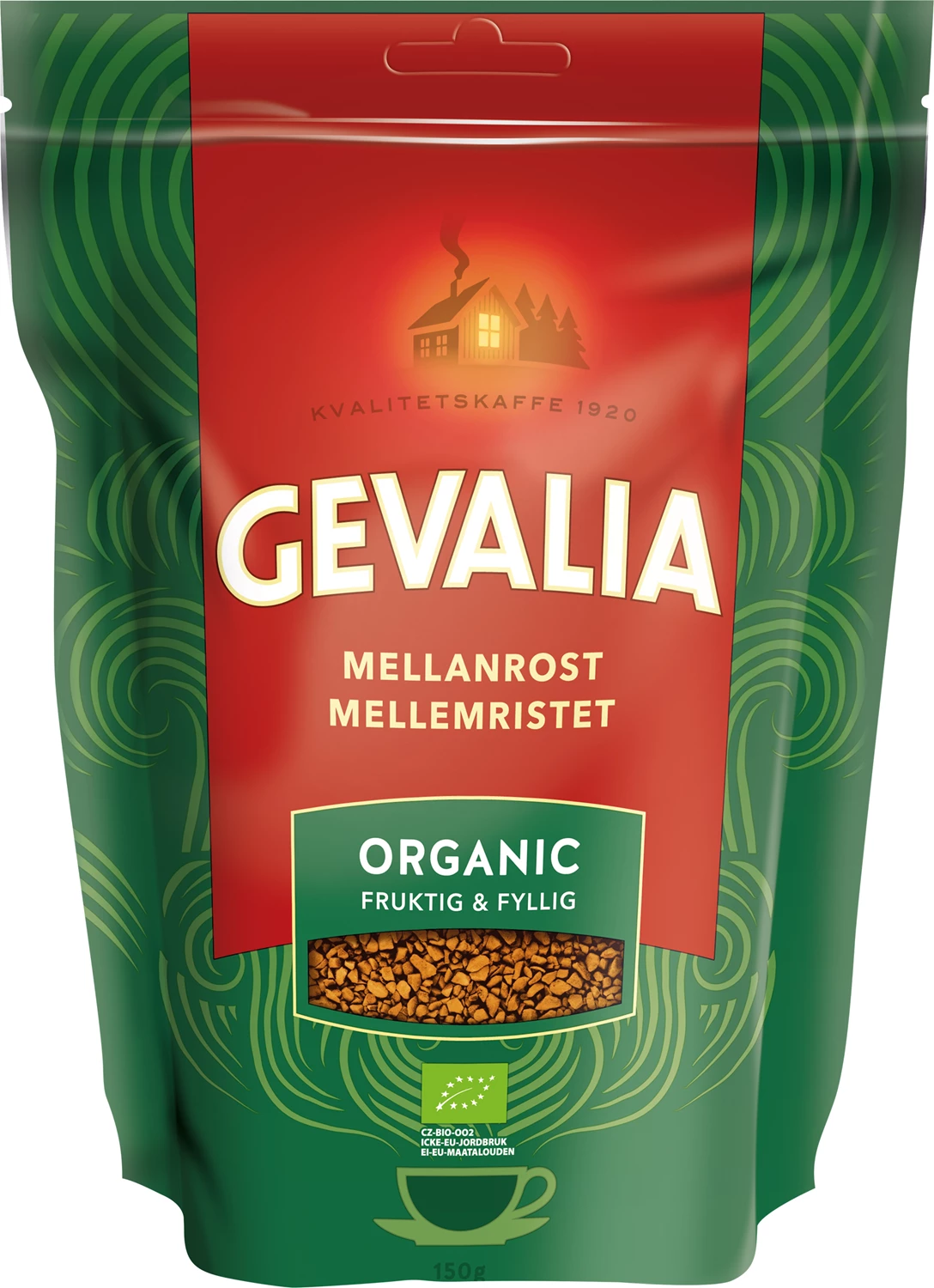 Snabbkaffe Gevalia Organic Mellanrost 150g 6st