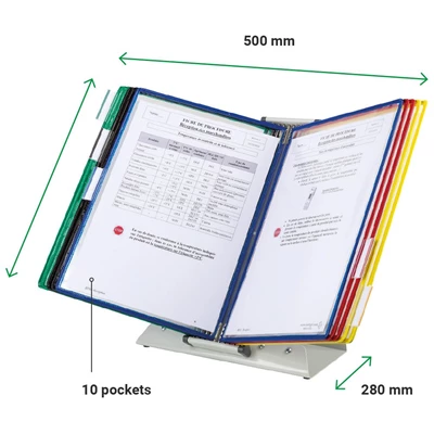 Tarifold Bordsdisplay A4 10 Ramar Sorterade Färger