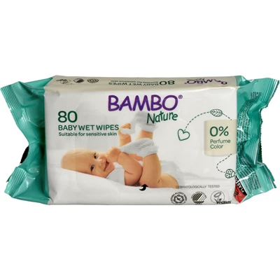 Våtservett Bambo Natur plastlock 12 x 80st