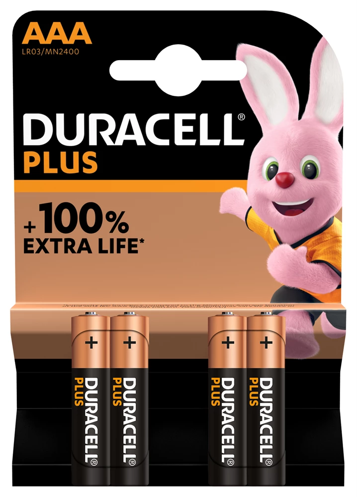 Batterier Duracell Plus AAA alkaliskt 40st/kolli