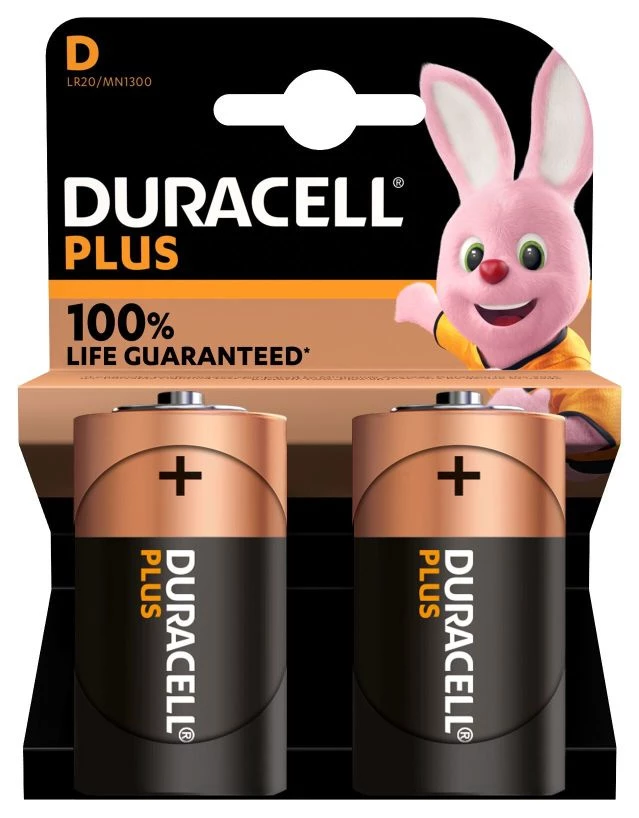 Batterier Duracell Plus D alkaliskt 20st/kolli