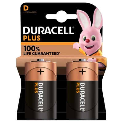 Batterier Duracell Plus D alkaliskt 20st/kolli