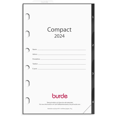 Kalender 2024 Compact grundsats