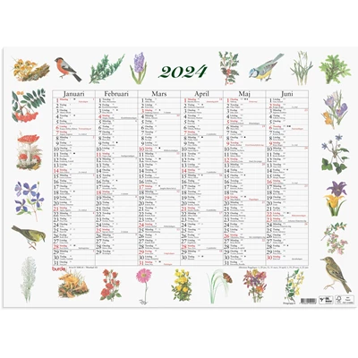 Väggkalender 2024 Stora Naturalmanackan