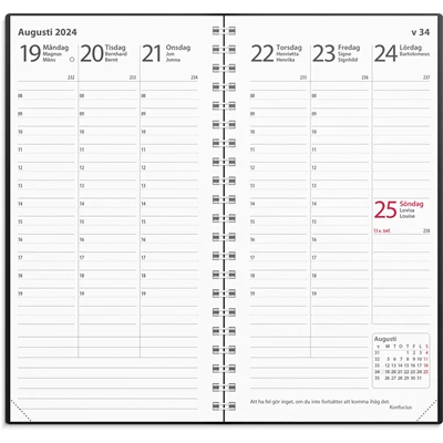 Kalender 2024 Interplano svart plast